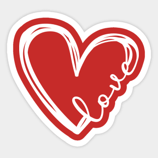 White Love Heart Sticker